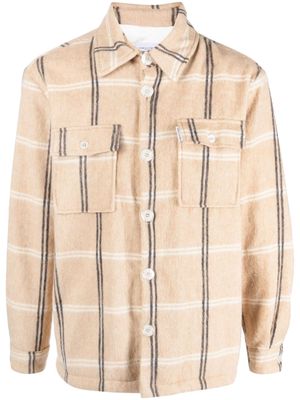 Family First check-pattern wool-blend jacket - Neutrals