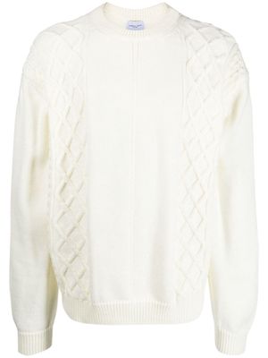 Family First chunky-knit crew-neck jumper - White