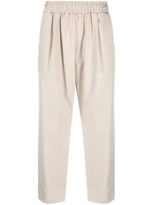 Family First cropped pleated tapered trousers - White
