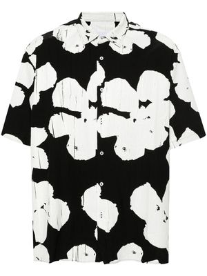 Family First floral-print crinkled shirt - Black