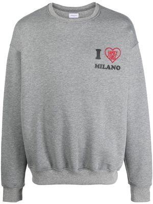 Family First heart logo-embroidered fleece sweatshirt - Grey