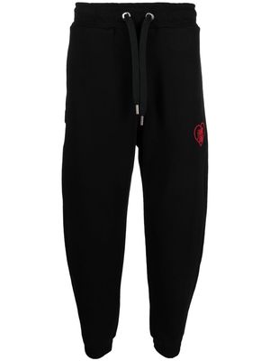 Family First Heart logo-embroidered track pants - Black