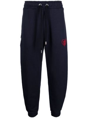 Family First Heart logo-embroidered track pants - Blue