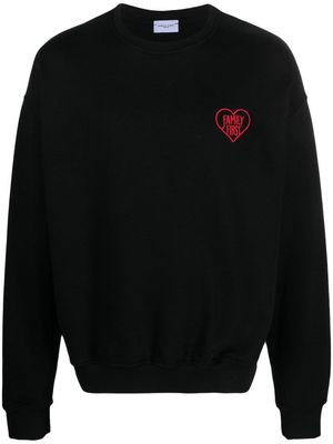 Family First logo-embroidered cotton sweatshirt - Black