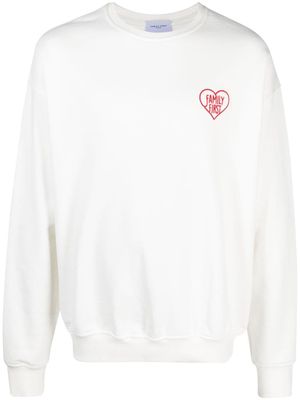 Family First logo-embroidered cotton sweatshirt - White