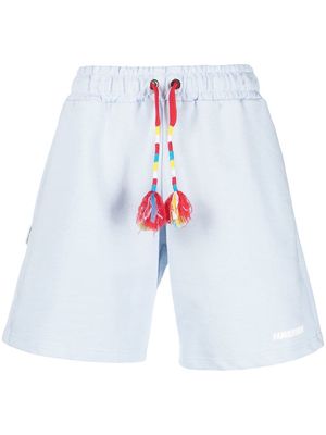 Family First logo-embroidered elasticated drawstring shorts - Blue