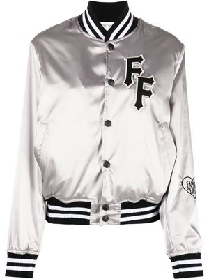 Family First logo-patch bomber jacket - Grey