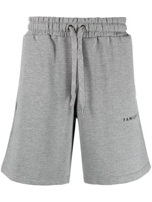 Family First logo-print cotton shorts - Grey
