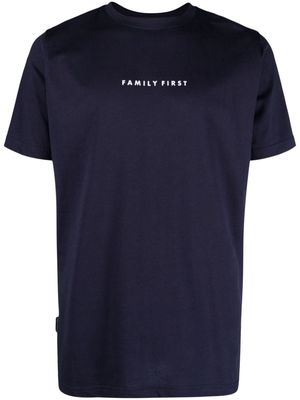 Family First logo-print cotton T-shirt - Blue