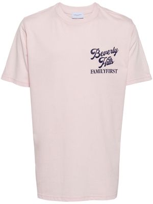 Family First logo-print cotton T-shirt - Pink