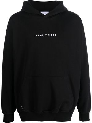 Family First logo-print fleece hoodie - Black