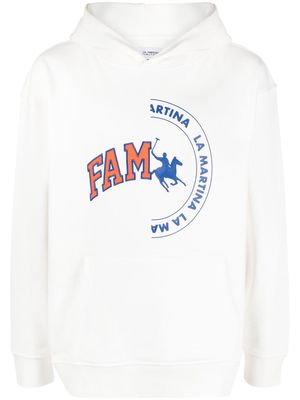 Family First logo-print hoodie - White
