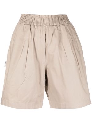 Family First logo-tag cotton shorts - Neutrals