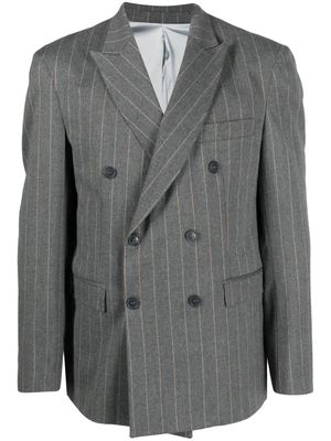 Family First long-sleeved double-breasted blazer - Grey