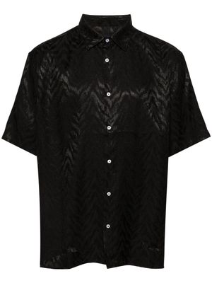 Family First patterned bowling shirt - Black