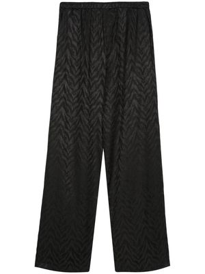 Family First patterned-jacquard straight-leg trousers - Black