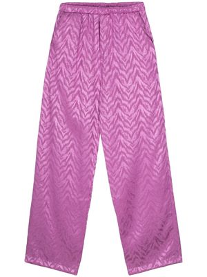 Family First patterned-jacquard straight-leg trousers - Purple