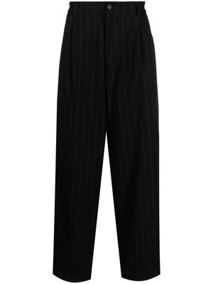 Family First pleated pinstripe drop-crotch trousers - Black