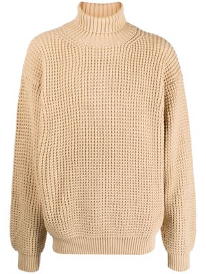 Family First roll-neck cable-knit jumper - Neutrals
