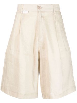 Family First semi-sheer linen tailored shorts - Neutrals