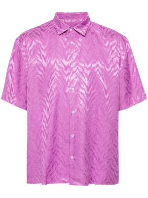 Family First short-sleeves brocade shirt - Purple
