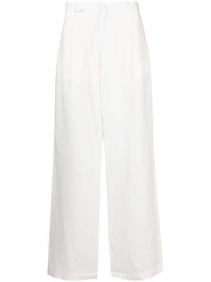 Family First straight leg linen trousers - White
