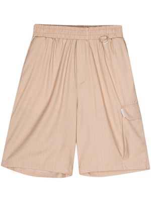 Family First striped twill shorts - Neutrals