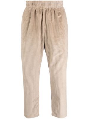 Family First tapered velvet cropped trousers - Neutrals