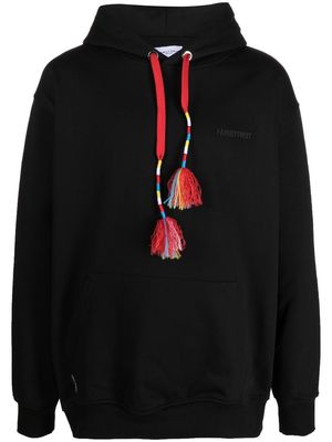 Family First tassel detail drawstring hoodie - Black