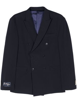 Family First twill double-breasted blazer - Blue