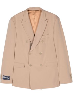 Family First twill double-breasted blazer - Neutrals