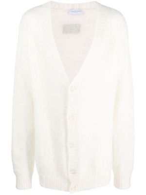 Family First V-neck knitted cardigan - White