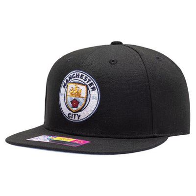 FAN INK Men's Black Manchester City Draft Night Fitted Hat