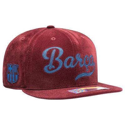 FAN INK Men's Crimson Barcelona Plush Snapback Hat