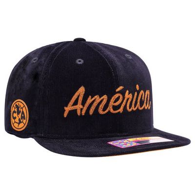 FAN INK Men's Navy Club America Plush Snapback Hat