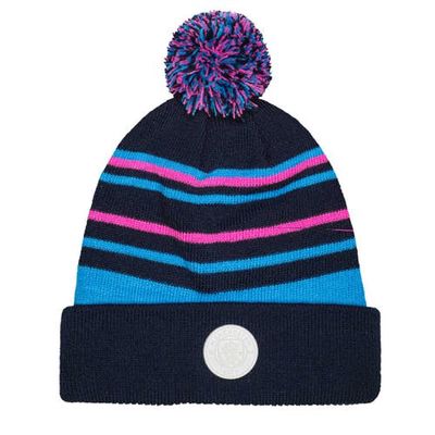FAN INK Men's Navy Manchester City Casual Cuffed Knit Hat with Pom
