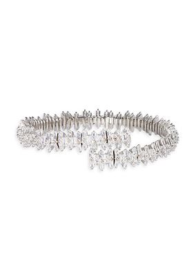 Fanny 14K-Yellow And White Gold Vermeil & Crystal Bangle