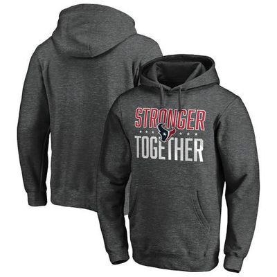 Fans Edge Migration Men's Heather Charcoal Houston Texans Stronger Together Fitted Pullover Hoodie
