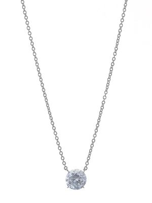 Fantasia by Deserio 14kt white gold solitaire pendant necklace - Silver