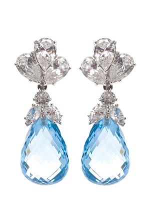 Fantasia by Deserio AQUA BRIOLETTE DROP EARRING - Blue