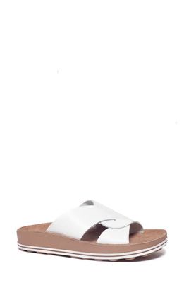 Fantasy Sandals Minty Platform Slide Sandal in White