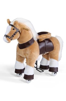 FAO Schwarz Ride-On Plush Pony in Tan