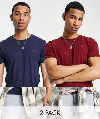 Farah 2-pack lounge T-shirts in navy