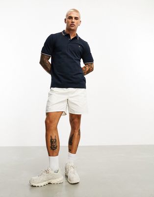 Farah Alvin tipped collar polo shirt in true navy