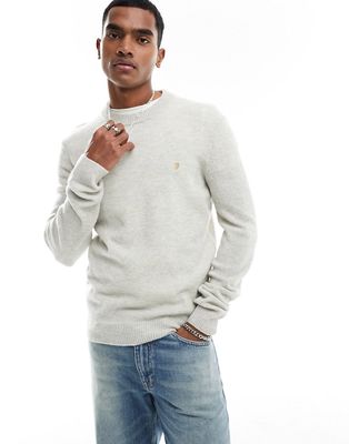 Farah birchall lambswool sweater in off white