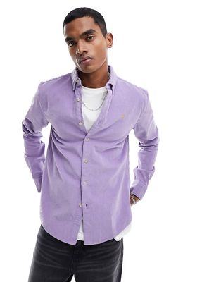Farah bowery corduroy shirt in lilac-Purple