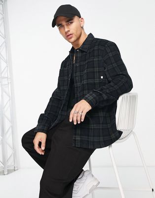 Farah Claude long sleeve relaxed fit shirt in evergreen check