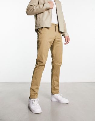 Farah Elm cotton mix chino twill pants in beige-Neutral