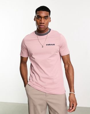 Farah Hanley logo T-shirt in dark pink