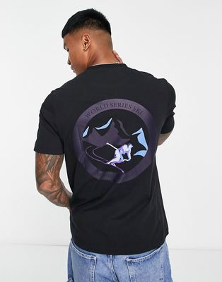 Farah Reggie t-shirt in black with front and back graphics Exclusive to ASOS